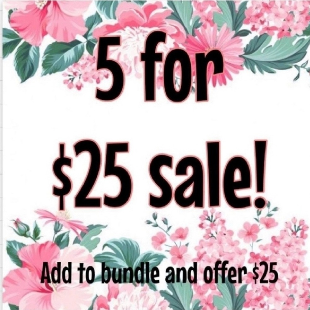 Any 5 pieces of jewelry marked $8 will be sold as a bundle for $25!!!!!